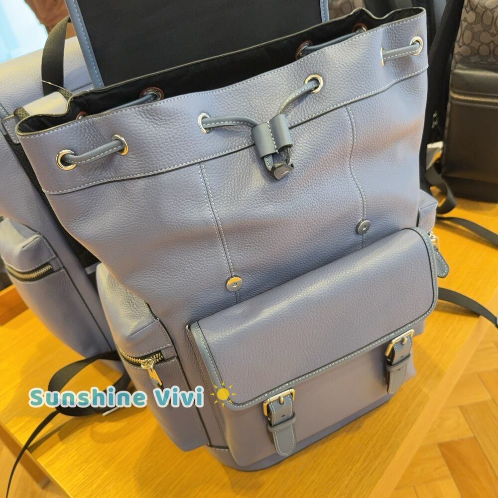 NWT Coach MEN Sprint Backpack Colorblock Signature Canvas CBI11 Light Denim - Picture 6 of 10